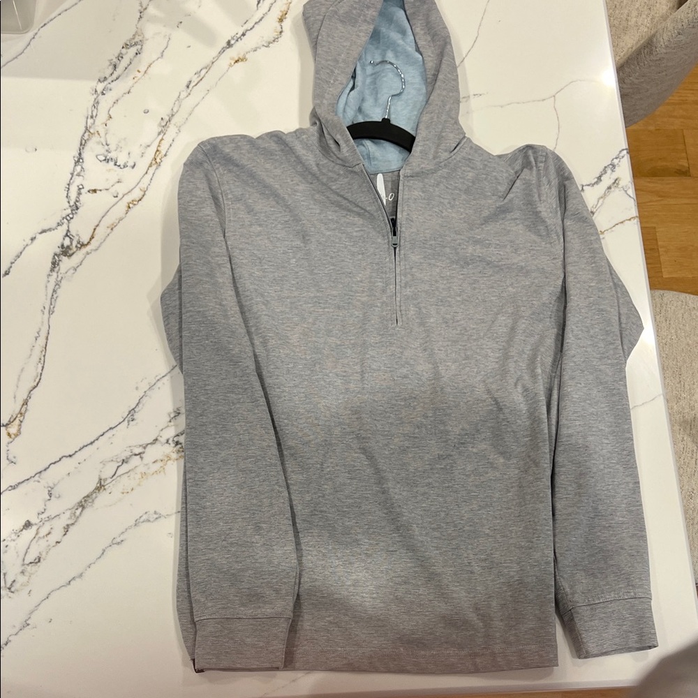 johnnie-O Light Gray Zip-Up Sweater